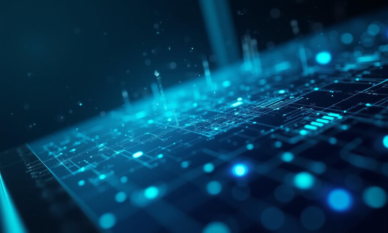 Futuristic AI dashboard interface with holographic data visualisations