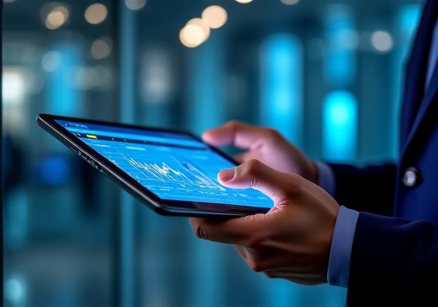 Financial data visualisation on a professional tablet