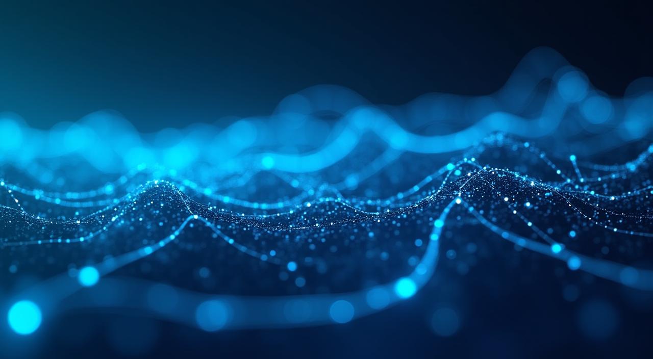 Abstract data visualization showing forward-looking trends and AI nodes