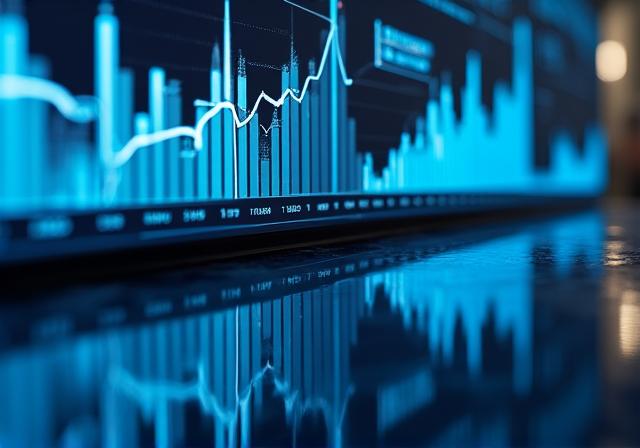 Illustration of a business growth chart with a predictive analytics curve